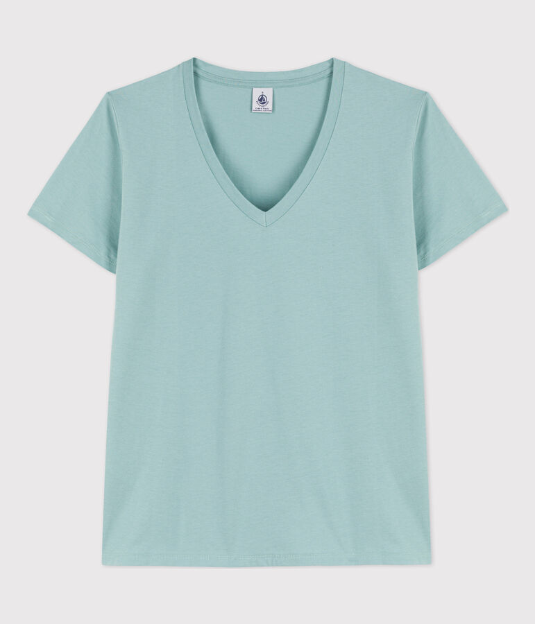 T-shirt LE DROIT in cotone con scollo a V Donna verde