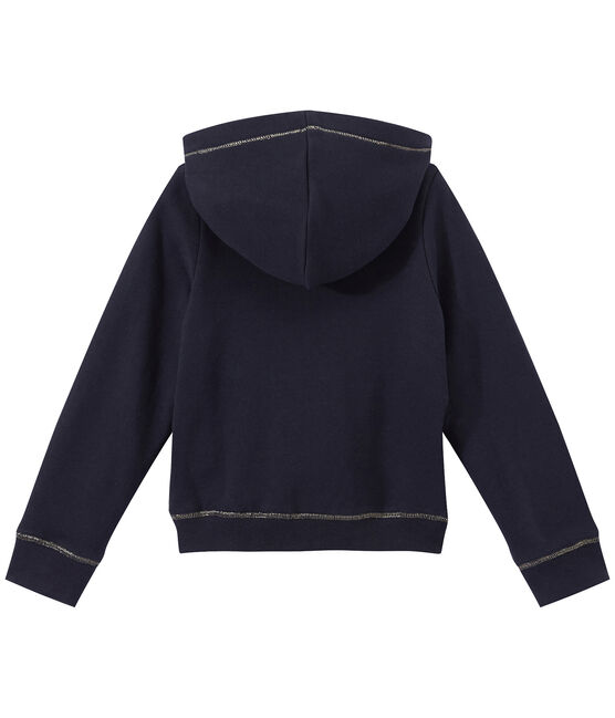 Felpa con zip e cappuccio per bambina blu SMOKING