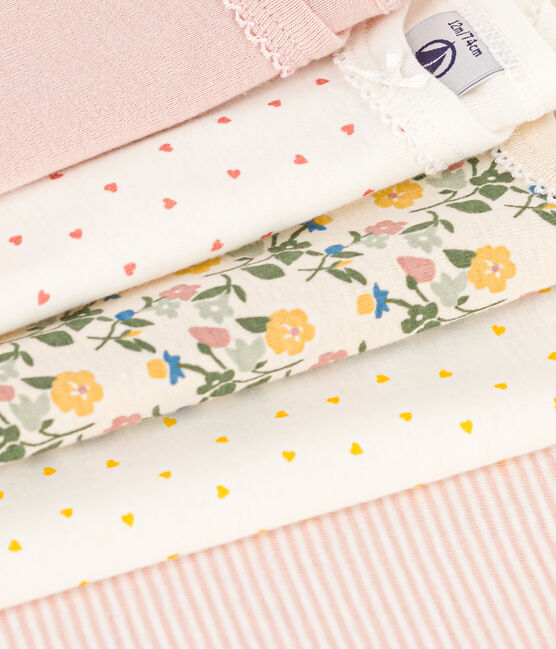 Confezione da 5 body bebè manica corta a fiori in cotone variante 1