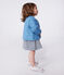 Giacca neonato in cotone trapuntato con stampa a fiorellini blu ALASKA/bianco MARSHMALLOW