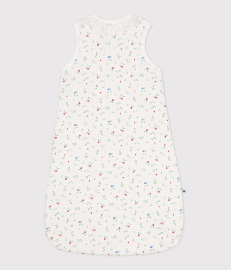 Sacco nanna in cotone con frutta stampata TOG 2.5 neonato bianco/multicolore