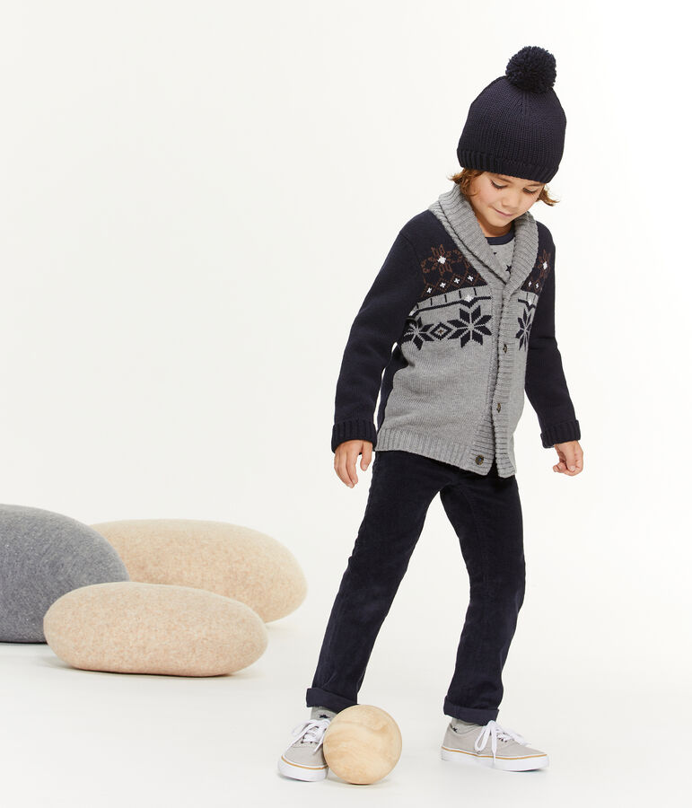 Cardigan tricot bambino grigio SUBWAY/blu SMOKING/ CUIVRE