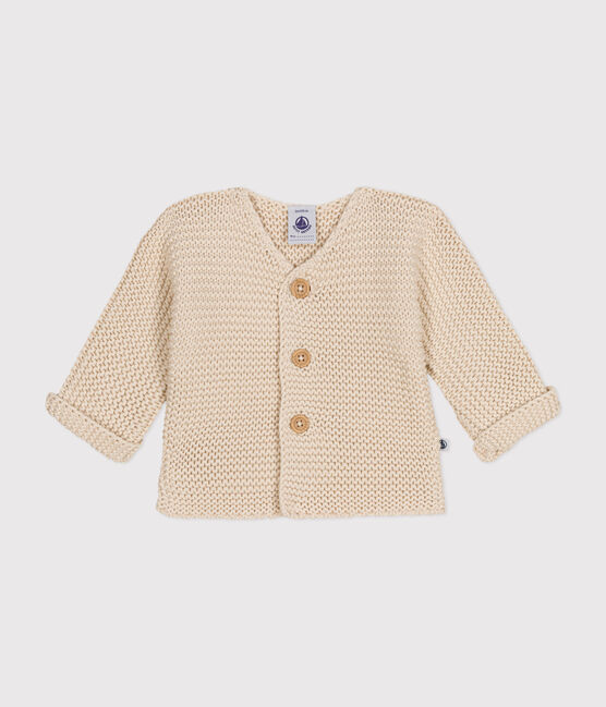 Cardigan in tricot a punto legaccio per bebè ecru AVALANCHE