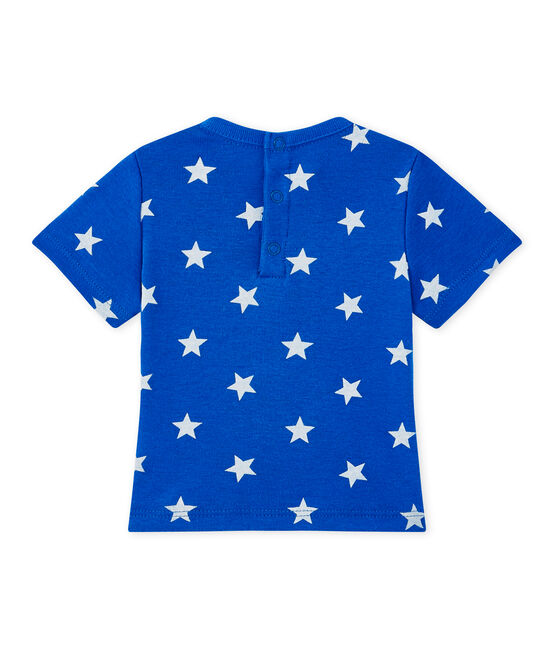 T-shirt bebé bambino stampata blu PERSE/bianco MARSHMALLOW