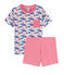 Pigiama corto bambino a costine bianco/multicolore