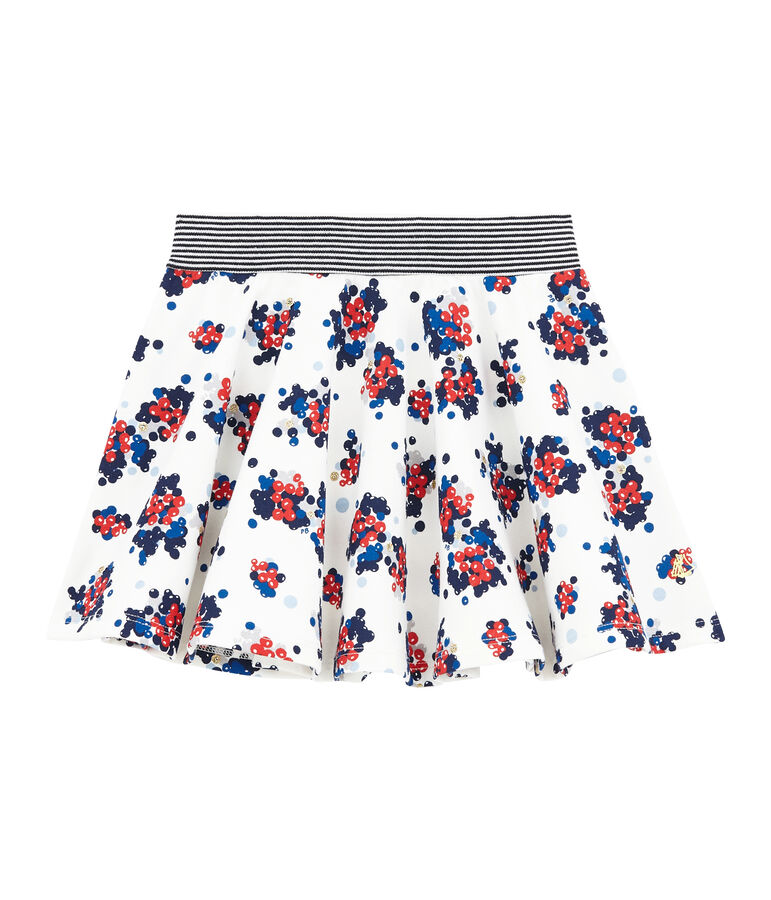 Gonna in molleton per bambina bianco/multicolore