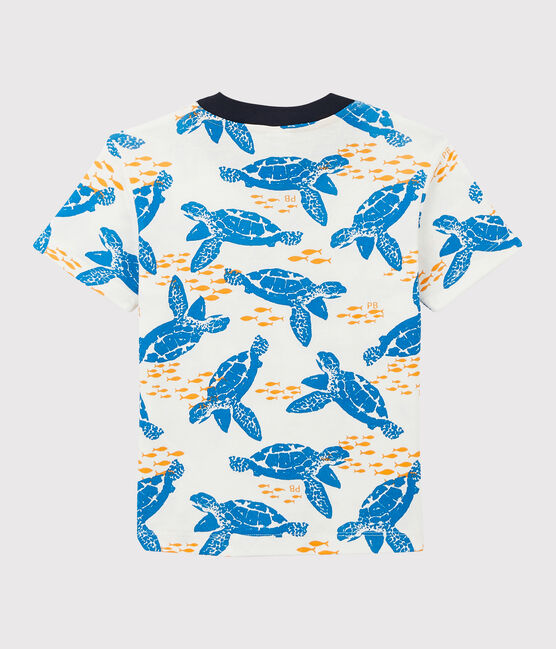 T-shirt maniche corte in cotone bambino bianco MARSHMALLOW/bianco MULTICO