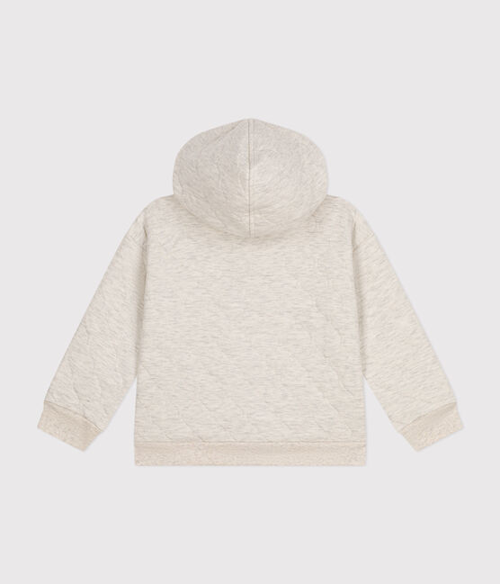 Felpa con zip e cappuccio in tubique trapuntato bambino unisex beige MONTELIMAR CHINE