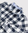 Camicia bambino a scacchi blu SMOKING/bianco MARSHMALLOW
