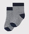 Calzini millerighe bebè unisex blu SMOKING/beige COQUILLE