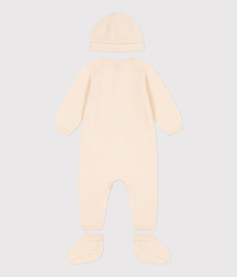 Scatola regalo per la nascita lavorata a maglia multicolore