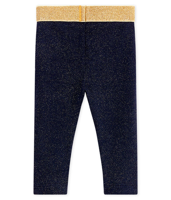 Legging bebè bambina con paillette blu SMOKING/giallo DORE