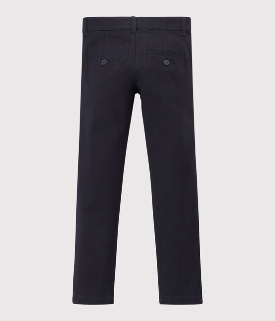 Pantaloni slim bambino in gabardine blu SMOKING