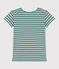 T-shirt TAGLIO REGULAR in cotone e lino Donna verde BRUT/bianco AVALANCHE