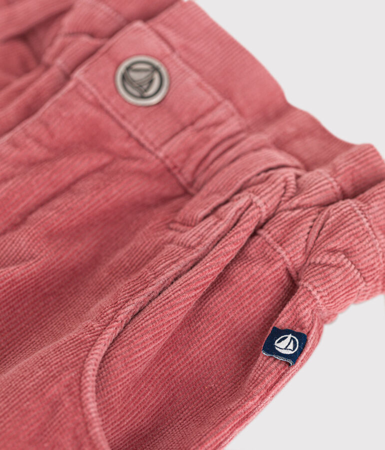 Pantaloni in velluto bambina rosa