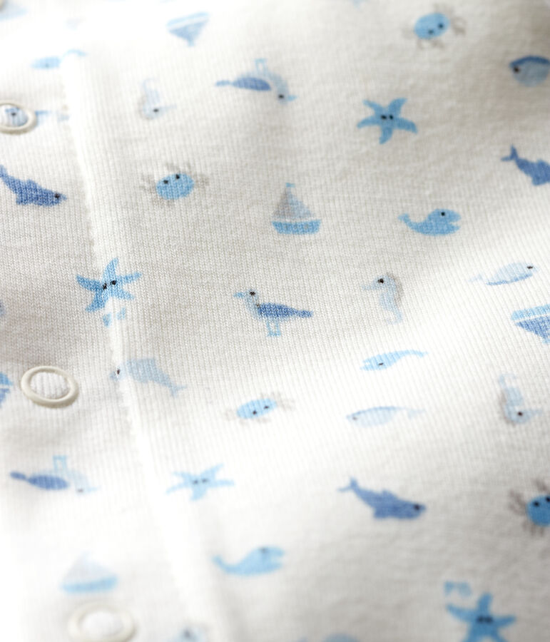 Bodyjama senza piedi beb&egrave; a costine bianco/multicolore