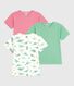 Set di 3 T-shirt bambino a maniche corte in cotone con dinosauri