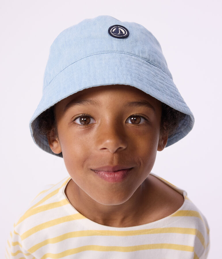 Cappellino alla pescatora in denim bambino blu