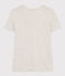 T-shirt L'Iconique scollo a V in cotone tinta unita donna grigio BELUGA CHINE