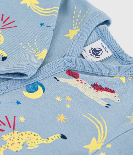 Pigiama senza piedini in cotone stampato neonato blu ADRIATIC/ MULTICO