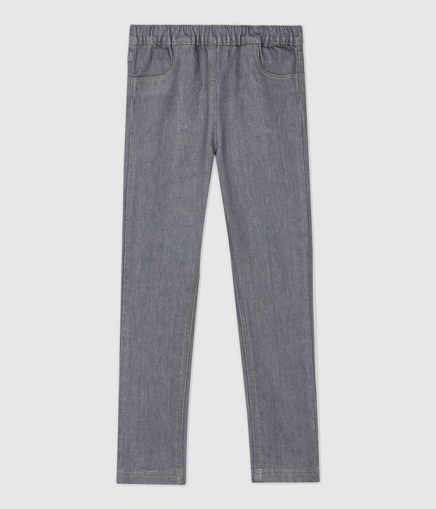 Pantaloni slim in denim bambina grigio/DARK GREY
