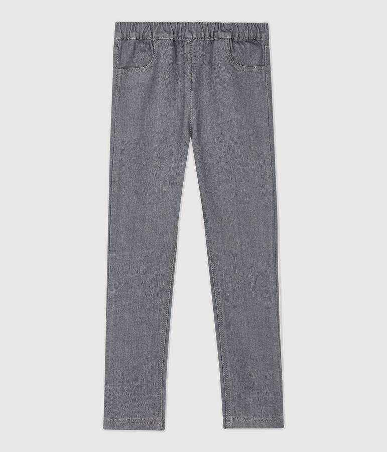 Pantaloni slim in denim bambina grigio GRIS FONCE/ DARK GREY