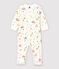 Tutina con piedi staccabili bebè femmina in cotone bianco MARSHMALLOW/bianco MULTICO