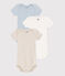 Set 3 body a maniche corte in cotone tinta unita neonato variante 1