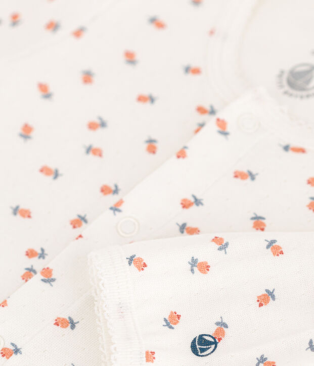 Bodyjama a fiori in tubique bianco/multicolore
