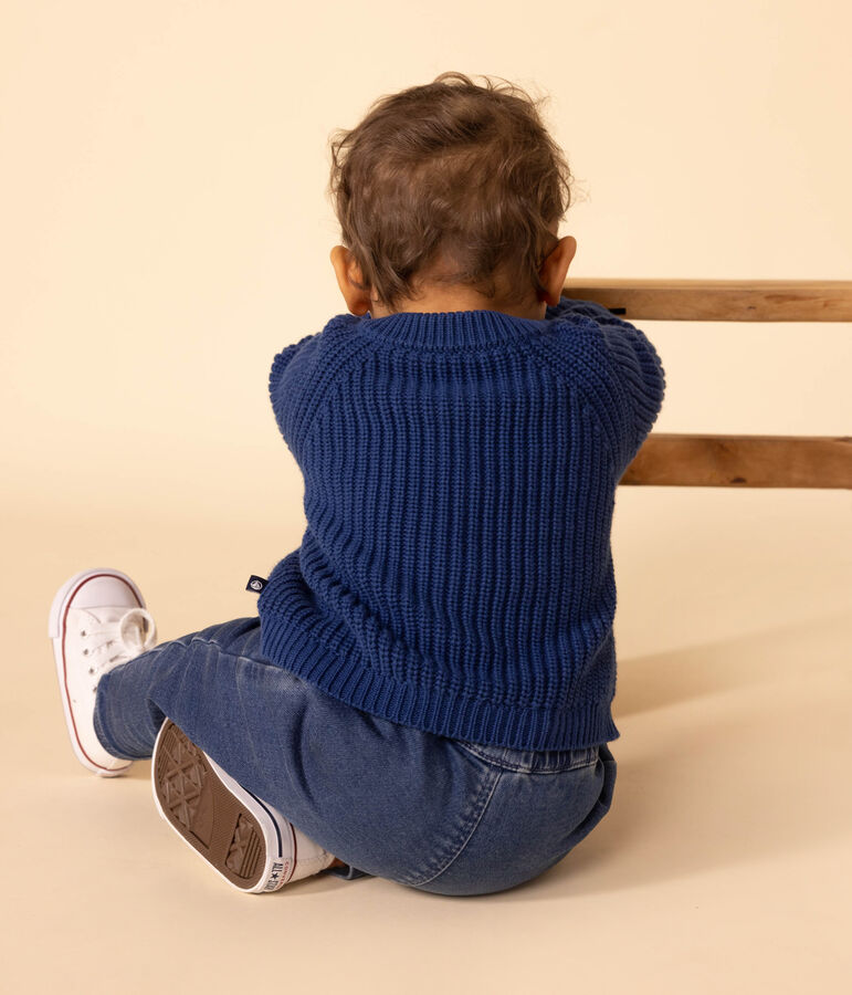 Cardigan in tricot di cotone beb&egrave; blu