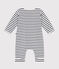 Tutina lunga in tubique neonato bianco MARSHMALLOW/blu SMOKING