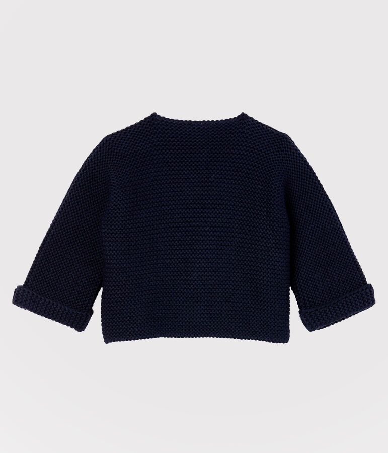 Cardigan beb&egrave; in tricot di cotone biologico blu SMOKING