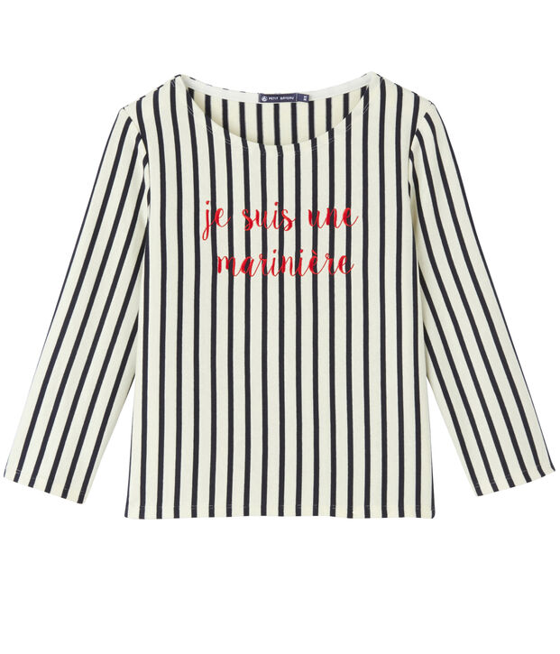 Marini&egrave;re femme courte brod&eacute;e bianco/blu