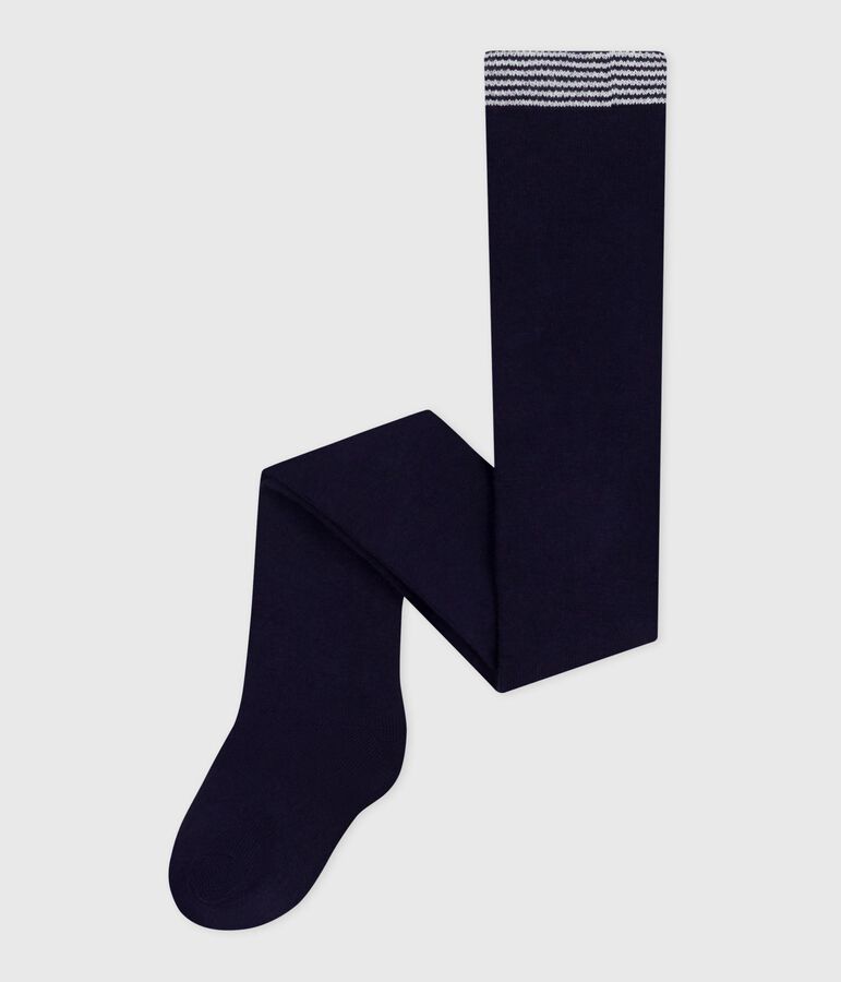 Collant in cotone tinta unita neonata blu