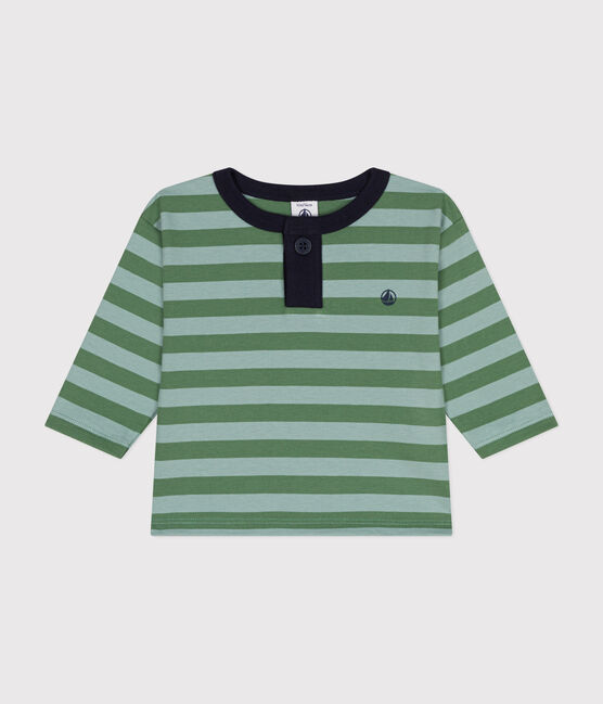 T-shirt bebè a maniche lunghe in jersey sottile verde PALMERAIE/ PAUL