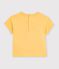 T-shirt a maniche corte in cotone tinta unita con motivo neonato giallo