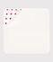Asciugamano quadrato da bagno con cuori in cotone bianco MARSHMALLOW/rosso TERKUIT