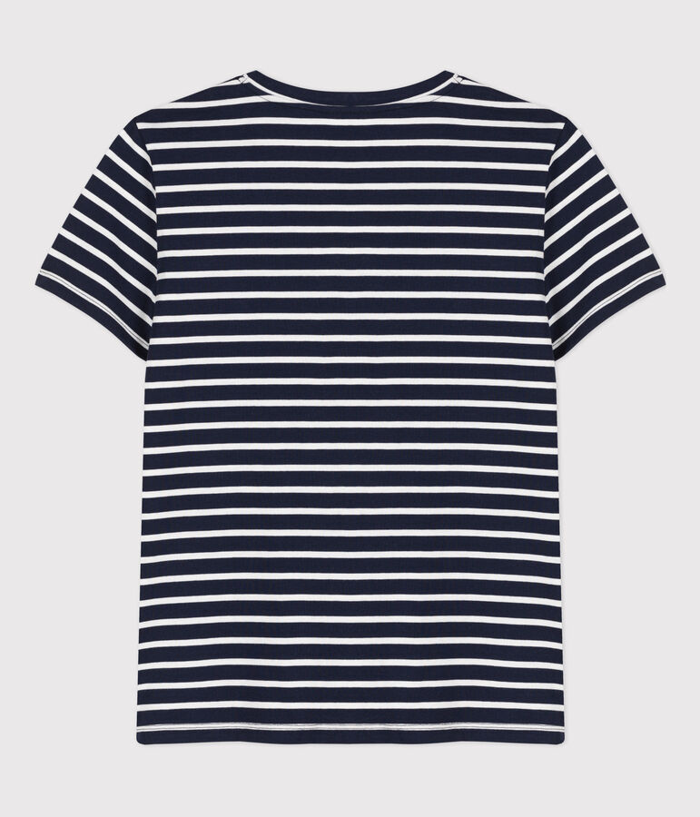 T-shirt LE CLASSIQUE con scollo a V in cotone Donna blu/bianco