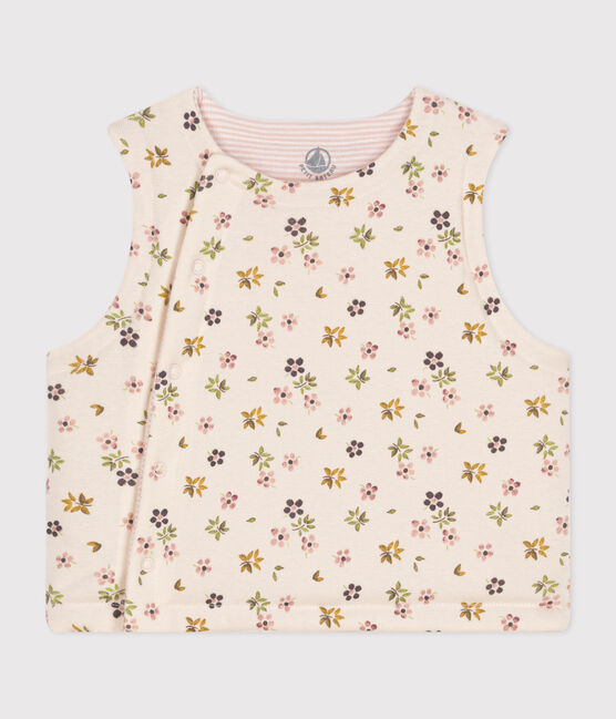 CARDIGAN SENZA MANICHE DOUBLE-FACE IN COTONE NEONATO beige AVALANCHE/ CUIVRE