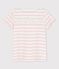 T-shirt a maniche corte in cotone bambina bianco MARSHMALLOW/rosa MINOIS