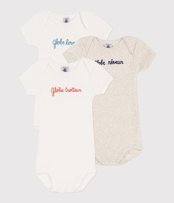 Confezione da 3 body manica corta in cotone motivo globetrotter variante 1