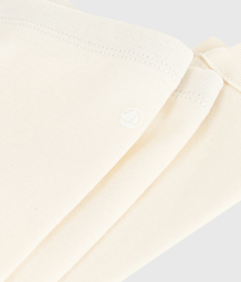 Leggings in cotone tinta unita neonato ecru