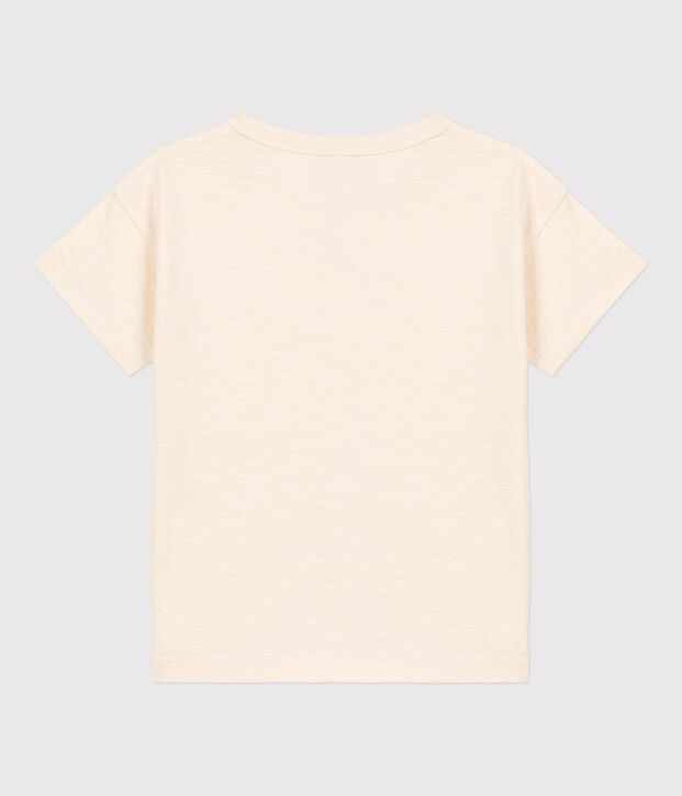 T-shirt  maniche corte in cotone bambino ecru