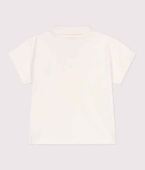 Polo a maniche corte in cotone tinta unita neonato bianco MARSHMALLOW