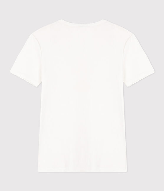 T-shirt L'ICONIQUE cocotte in cotone Donna bianco ECUME