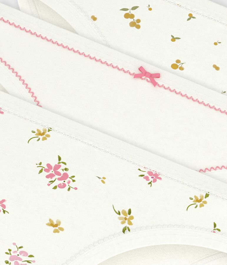 Set di slip in cotone con stampa a fiori bambina multicolore