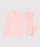 Pigiama bambina/bambino tinta unita in cotone e Lyocell rosa MINOIS
