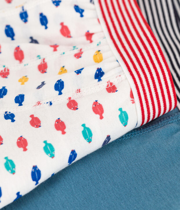 Confezione da 2 boxer animali marini in cotone bambino multicolore