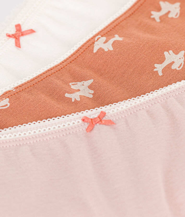 Confezione da 3 shorty bambina in cotone motivo cane multicolore