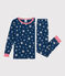 Pigiama bambino aderente in cotone con stampa a stelle fosforescente INCOGNITO/ MARSHMALLOW